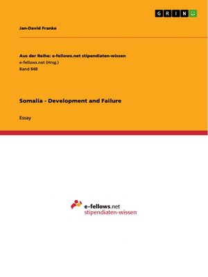 cover image of Somalia--Development and Failure